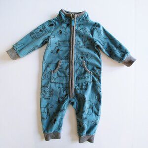 Carter's Fleece Dog-Print Zip Footless Sleeper with Pocketsize 6 Months